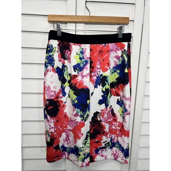 Milly For Design Nation Floral Pull On Stretch Pencil Skirt Women's Size Medium - Picture 4 of 7